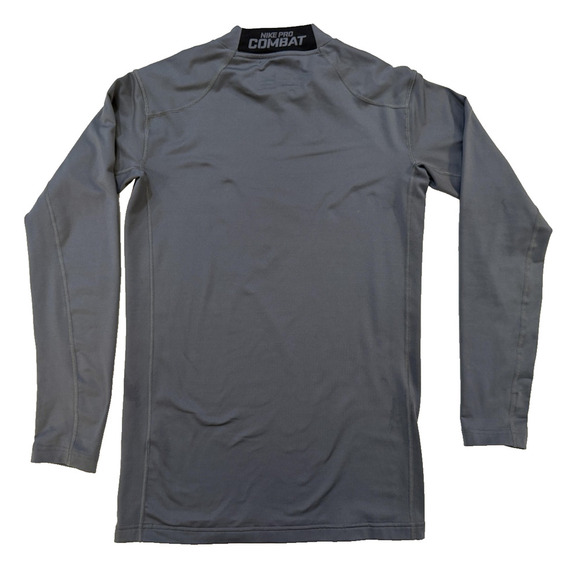 Nike Pro Combat Compression Shirt Mens Large Gray Long Sleeve Athletic Hyperwar - Picture 7 of 8